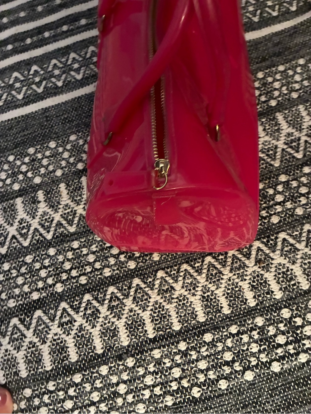 Furla Hot Pink Patent Satchel with Gold Hardware - Picture 2 of 4